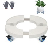 Posavasos móvil estable blanco carro para plantas de exterior redondo de 38 cm a 52 cm