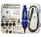 Kit mini taladro amoladora eje flexible 330w 163 piezas brocas royce