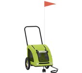 Remolque de bicicleta mascotas hierro tela oxford verde cfw17136