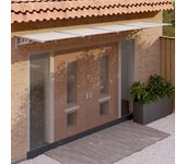 Maison exclusive - marquesina puerta policarbonato gris y transparente 396x90 cm