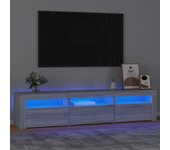 Maison exclusive - mueble de tv con luces led gris sonoma 180x35x40 cm