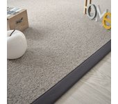 Alfombra de pura lana - latoon gris - ganse coton anthracite - 160 x 230 cm