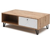 Vicco mesa de centro nizza, roble artesanal, 110 x 60 cm