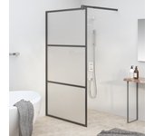 Mampara de ducha 115x195 cm vidrio esg esmerilado negro