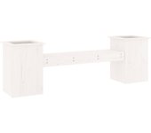 Banco con jardineras | banco de exterior | silla de jardín madera de pino blanco 184,5x39,5x56,5 cm cfw955025