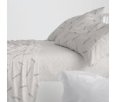 Juego de sábanas burrito blanco diseño 046 , 50% algodón- 50% poliéster ancho de 180 cm en color piedra