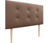 Dhome cabecero de cama acolchado capitoné 8cm de grosor. cabezal tapizado polipiel con patas cabeceros de cama (arcilla, 105cm)