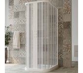 Cabina de ducha angular plegable 3 lados 70x80x70 cm de pvc mod. narciso con apertura central