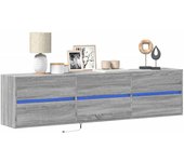 Maison exclusive - mueble de tv de pared con led gris sonoma 180x31x45 cm