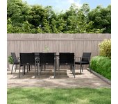 Juego comedor jardín 9 piezas，conjunto de comedor de exterior，conjunto de jardín y cojines ratán sintético y acero cfw239172