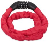 Relaxdays candado de cable numérico, sistema antirrobo para bicicletas, combinación de cinco números, acero, rojo