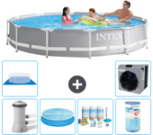 Paquete de piscina - intex - alrededor - 366x366x76 cm + accesorios a2090