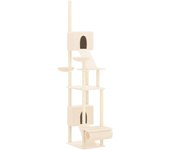 Árbol rascador para gatos | juguetes para gatos de suelo a techo crema 277-303 cm cfw67697
