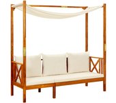 Banco de jardín muebles de exterior terraza con toldo madera maciza de acacia 02_0011343