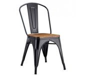 Pack de 5 sillas de comedor con asiento madera toli - color negro