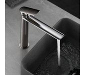Imex - grifo monomando lavabo caño alto | grifo baño mezclador agua fria y caliente | serie ural | color niquel cepillado