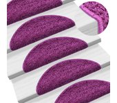 Maison exclusive - alfombras de peldaños de escalera 15 uds violeta 56x17x3 cm