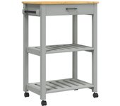 Carrito de cocina，estantería de cocina, carrito de servir monza madera maciza de pino 60x40x90 cm cfw81256