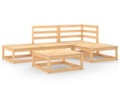Juego de muebles de jardín 5 piezas | conjunto de comedor | conjunto de descanso madera maciza de pino cfw380555