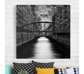 Lienzo cuadro en lienzo bastidor impresion en lienzo blanco y negro arquitectura tierra hamburgo ciudades cielo 212 dormitorio 60 x 60 cm