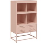 Aparador | aparador de comedor | armario de cocina de acero laminado en frío rosa 68,5x39x111,5 cm cfw75522