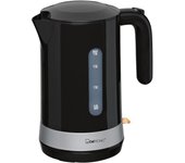 Hervidor agua eléctrico, 1,8 l, sin bpa, resistencia oculta, inalámbrico, apagado automático, clatronic, negro, 2200, wk 3452