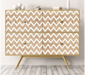 Adhesivo para muebles, armarios, pared, cocina, baños - imitación madera - blanco y madera 100x100 cm