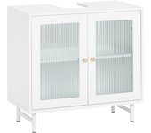 Mueble para debajo del lavabo fregadero armario de baño armario de almacenaje de suelo 2 puertas 60 x 30 x 58 cm bzr115-w sobuy es