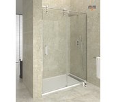 Mampara frontal fijo + corredera moving transparente cromado 180 cm