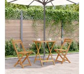 Maison exclusive - mesa plegable de jardín de madera maciza de acacia 60x60x75 cm