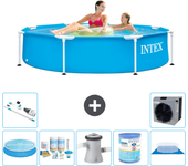 Paquete de piscina - intex - alrededor - 244x244x51 cm + accesorios a1465