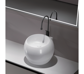 Lavabo tótem de cerámica blanca de 50 cm colgado y/o suspendido -ove