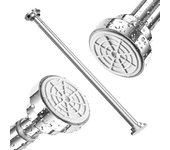 Barra telescópica de acero inoxidable para cortina de ducha, sin perforaciones, con soporte de presión autoblocante (65-100 cm)