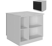 Vicco isla de cocina fame-line, rayas negras, 90 cm con cajón, sin encimera