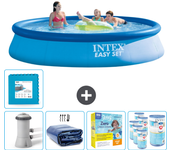 Paquete de piscina - intex - alrededor - 396x396x84 cm + accesorios cb23
