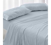 Juego de sábanas diseño 400 burrito blanco, 100% algodón ancho de 150 a 160 cm en color azul