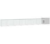 Vidaxl gallinero de acero galvanizado gris 700x91x100 cm