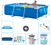 Paquete de piscina - intex - rectángulo - 260x160x65 cm + accesorios a118