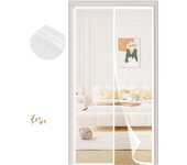 Mosquitera puerta magnética 110x210 cm, cierre automático, cortina mosquitera puerta exterior resistente al viento, (blanco)