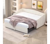 Cama nido de terciopelo 180x200 cm - somier - beige