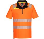 Polo para vestuario laboral dx4 de malla y poliéster a.v flúor dx412