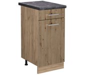 Vicco mueble bajo de cocina r-line, roble artesanal, 40 cm , et antracita