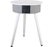 Aic - mesa altavoz bluetooth madera, base de carga inalámbrica qi y usb, batería 2600 mah - negro
