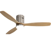 Narvi ventilador de techo satinado, con 3 palas de madera color haya, motor dc, regulable y memoria, con mando. ref. 629