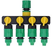 Divisor de manguera de agua, material abs, 4 vías, acero inoxidable, duradero, divisor de grifo de riego para jardín, patio, granja