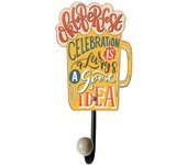 Origen home decor percha beerfest 1 pomo percheros vintage | decoración pared metal naranja - 16x14x7cm