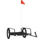 Remolque para bicicletas hierro negro 135x70x37 cm cfw36879