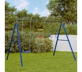 Columpio de exterior con columpio trapecio y escalera.