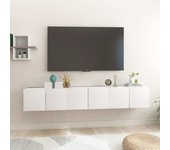 3 piezas muebles de tv | muebles de salón tv | conjunto salón colgantes blanco 60x30x30 cm cfw23879