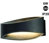 Aplique de pared led bidireccional - ip20 - 3000k - 6w - negro